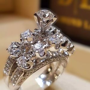 925 sterling silver rings set of 2